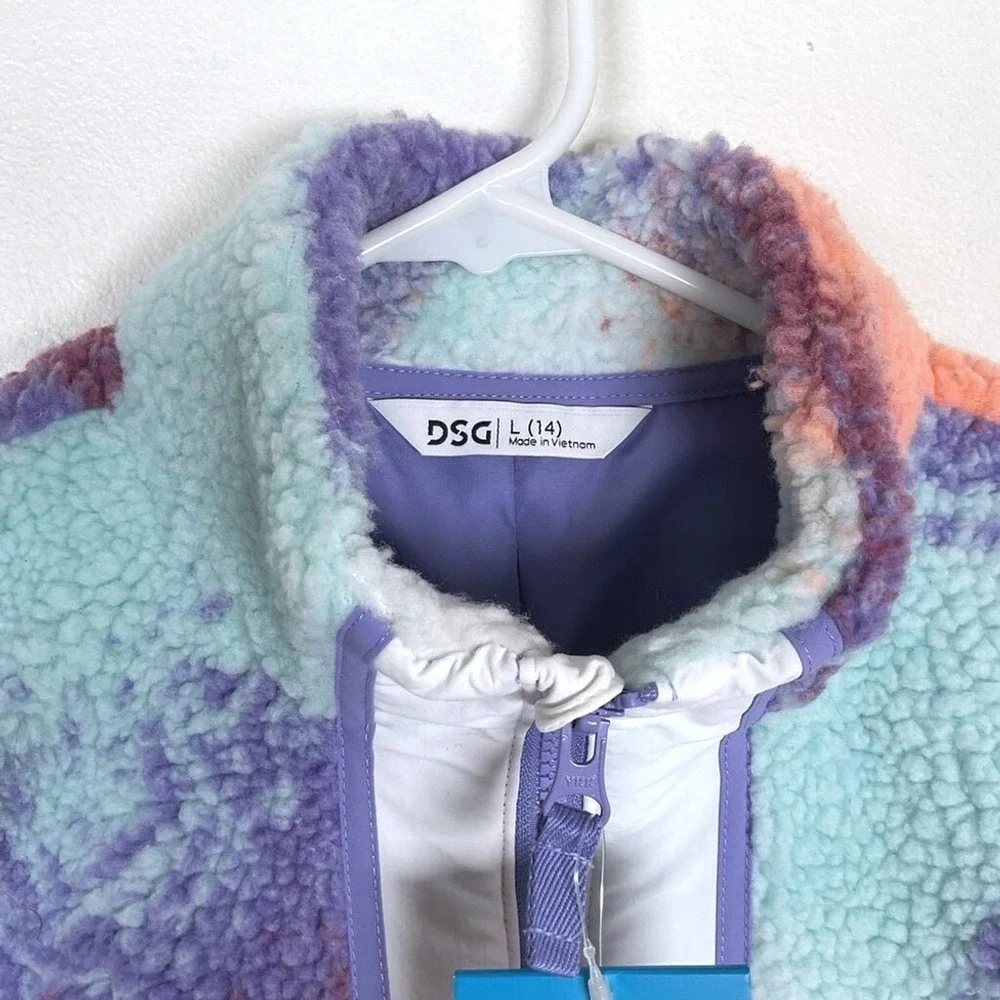 DSG Girls Sherpa‎ Cozy Full Zip Jacket Size Large (14)
